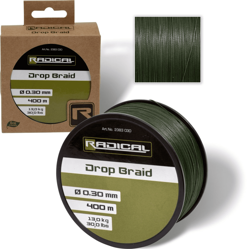Radical Drop Braid Ø 0,3 Mm 13,0 Kg 400 Meter Dunkelgrün 3 Radical Drop Braid Ø 0,3 Mm 13,0 Kg 400 Meter Dunkelgrün