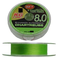 WFT KG 8.0 Superbraid 0,22 Mm 29 Kg 600 Meter Chartreuse